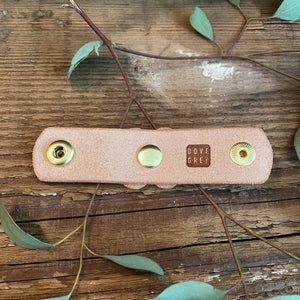 Dove grey leather bandana slide