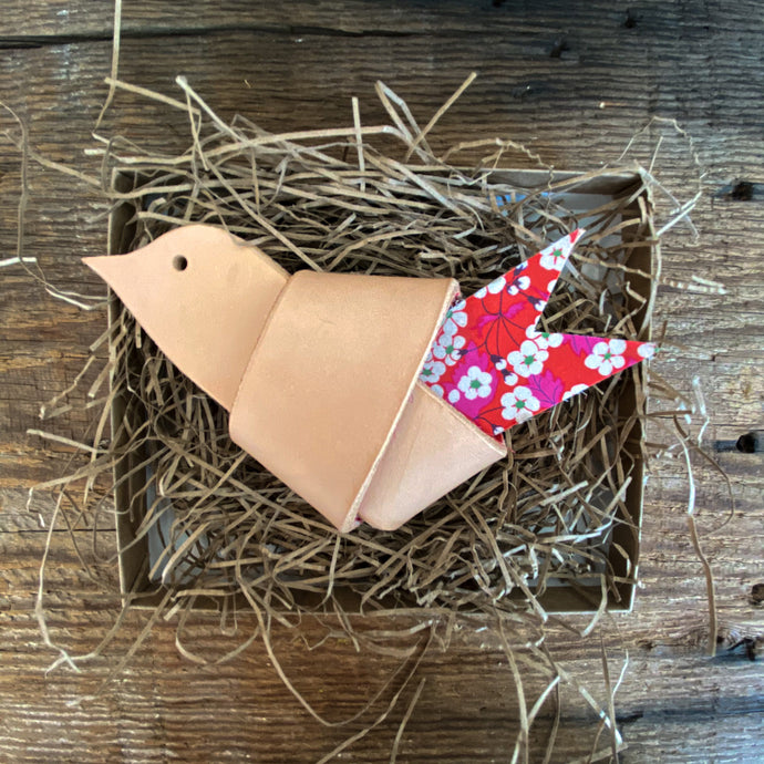 Leather and Liberty of London Fabric HOPE Dove
