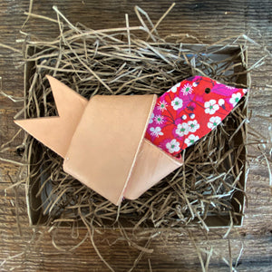 Leather and Liberty of London Fabric HOPE Dove
