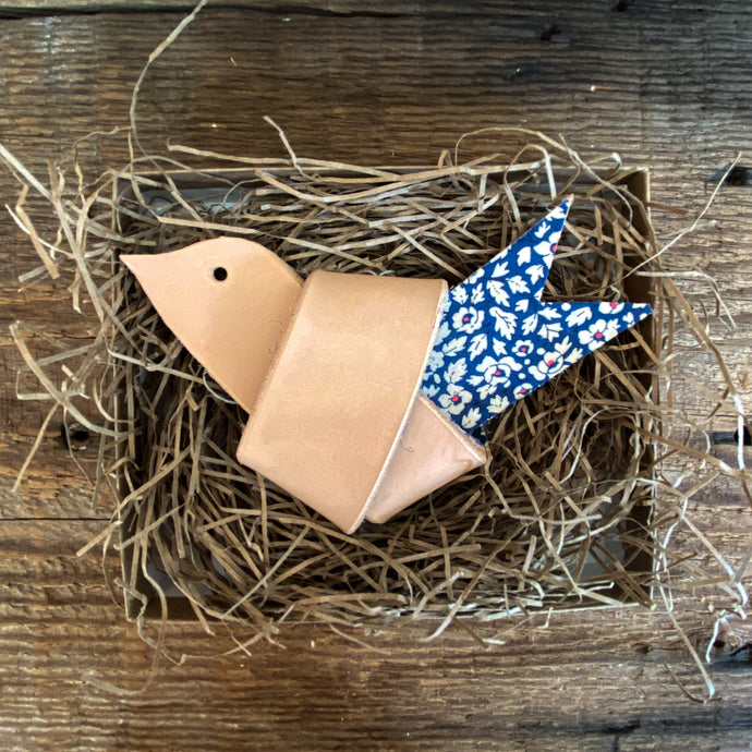 Leather and Liberty of London Fabric HOPE Dove