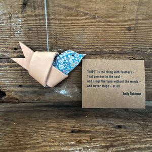 Leather and Liberty of London Fabric HOPE Dove