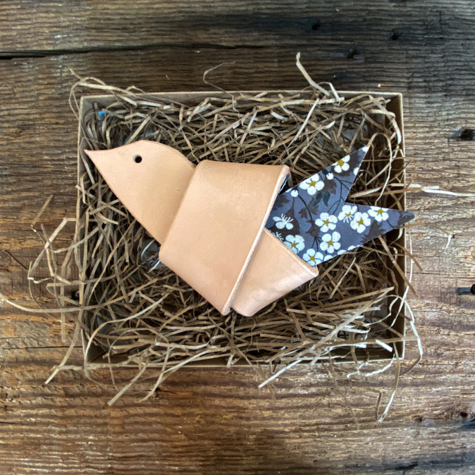 Leather and Liberty of London Fabric HOPE Dove