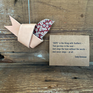 Leather and Liberty of London Fabric HOPE Dove