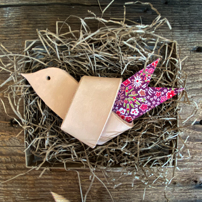 Leather and Liberty of London Fabric HOPE Dove