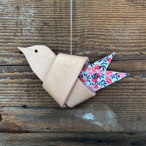 Leather and Liberty of London Fabric HOPE Dove