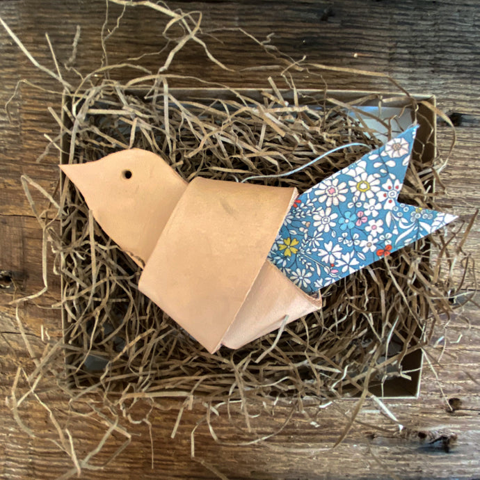 Leather and Liberty of London Fabric HOPE Dove